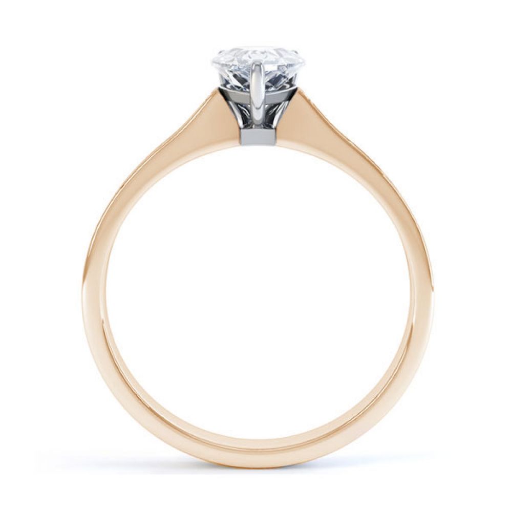 Pear-Shaped Engagement Ring with Diamond Shoulders Side view - Rose Pear-Shaped Engagement Ring with Diamond Shoulders Side view - Rose