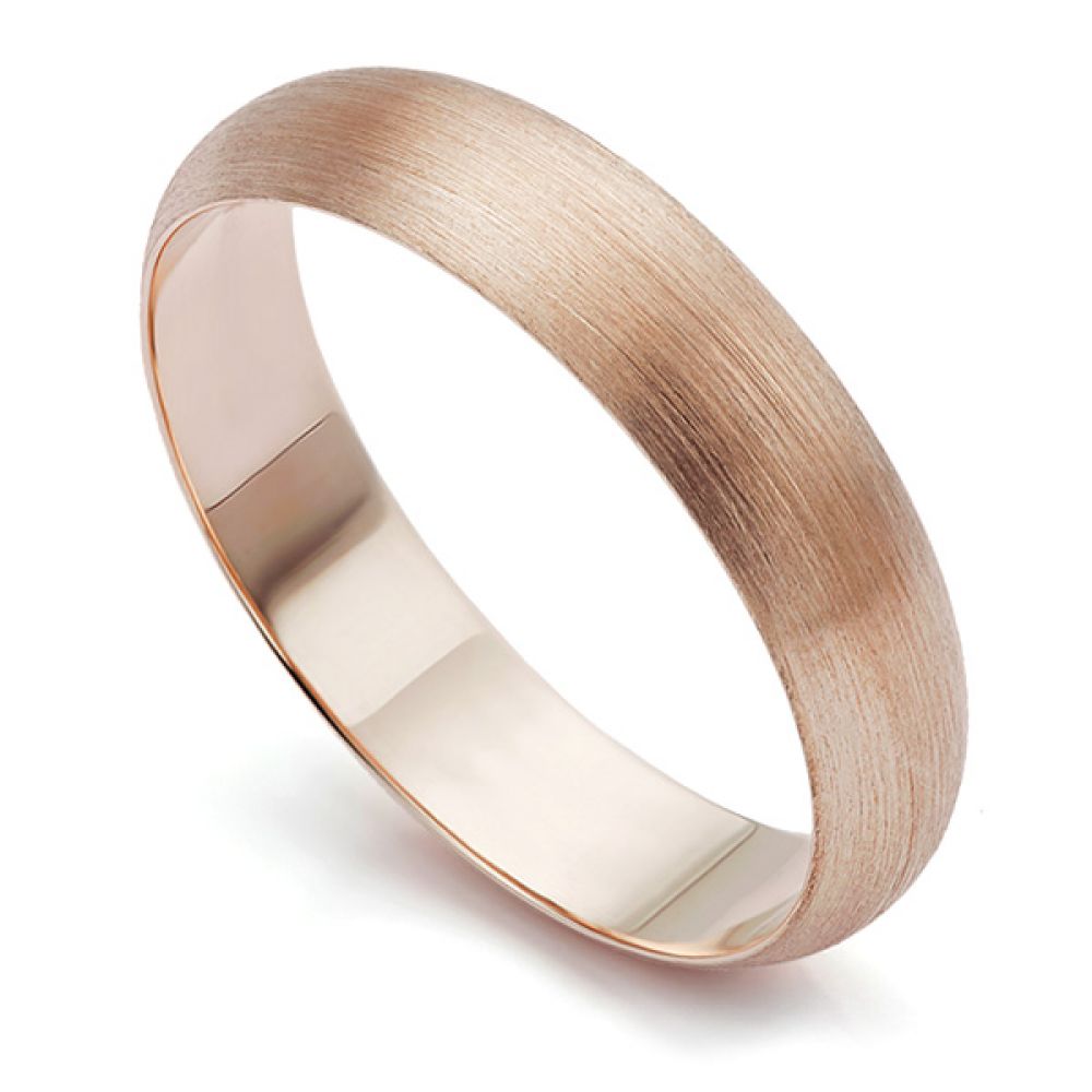 Rose Gold Brushed Matte Finish Wedding Ring