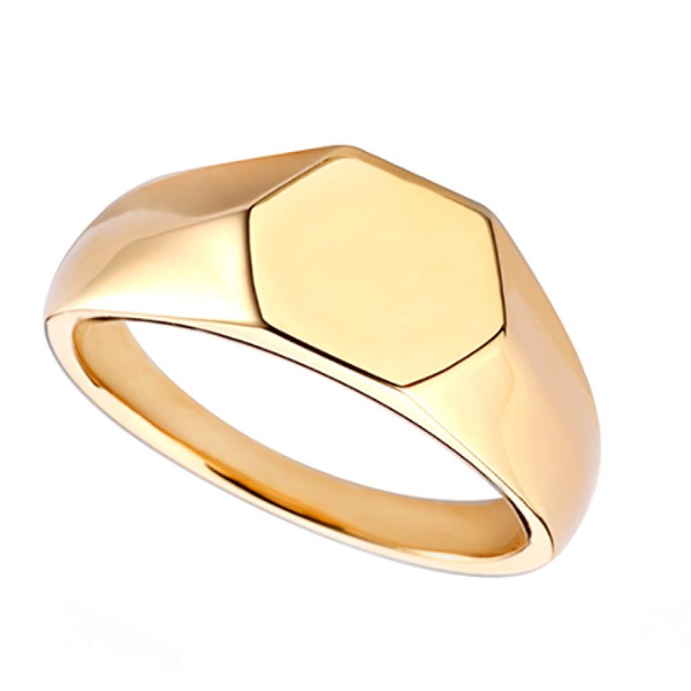 Hexagon Shaped Signet Ring