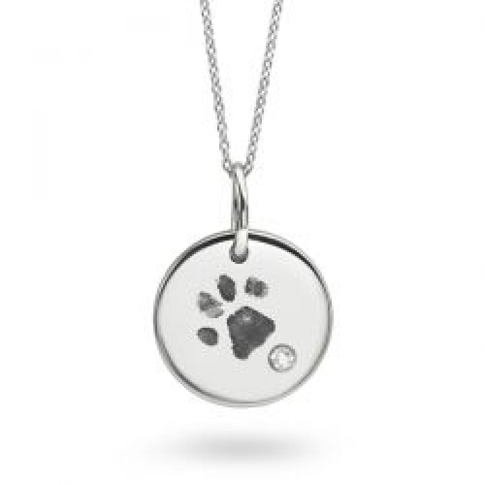 Diamond Paw Print Necklace