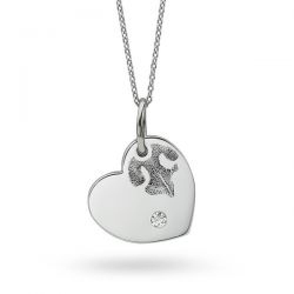 Nose Print Engraved Diamond Necklace