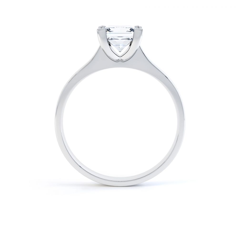 Princess Diamond Engagement Ring Square Claws Side View