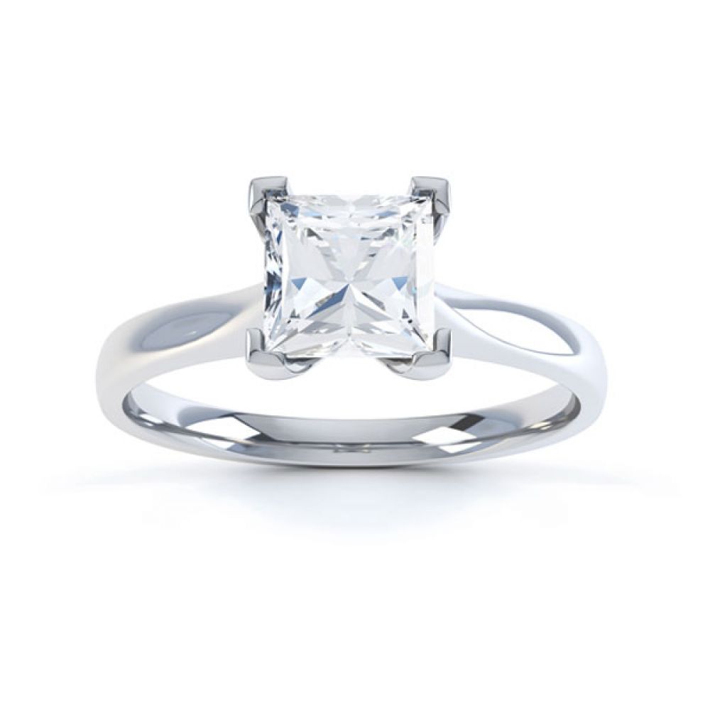 Princess Diamond Engagement Ring Square Claws Top Princess Diamond Engagement Ring Square Claws Top
