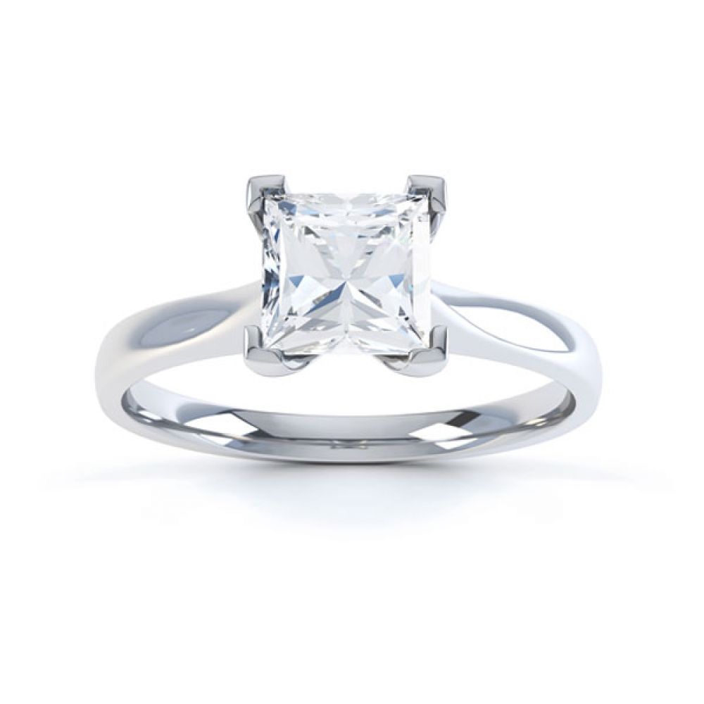 Princess Diamond Engagement Ring Square Claws Top