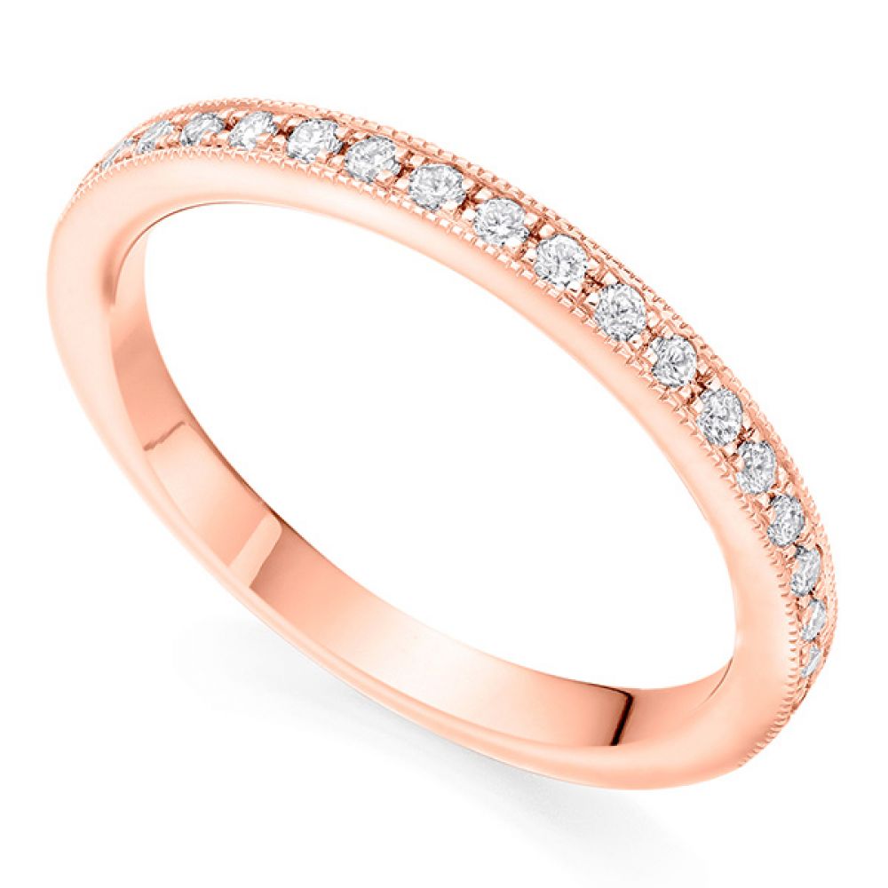 Grain Set Wedding ring - Rose Gold