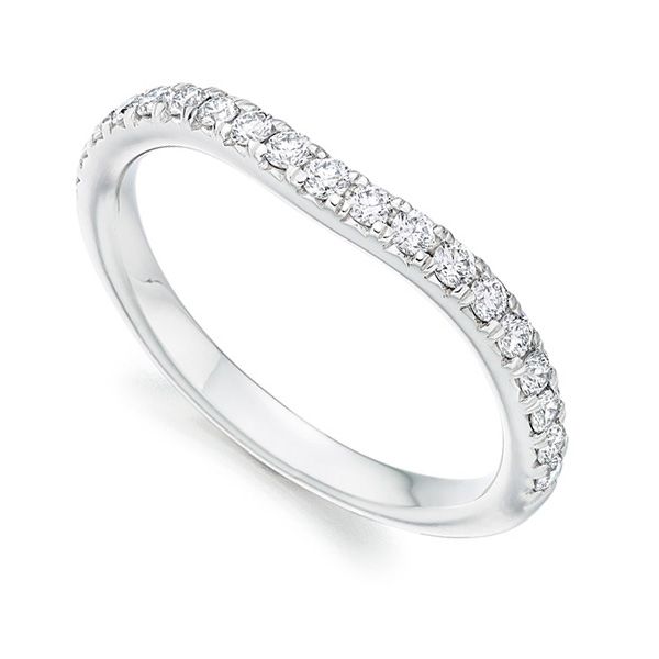 Curved Diamond Set Wedding band Main Image