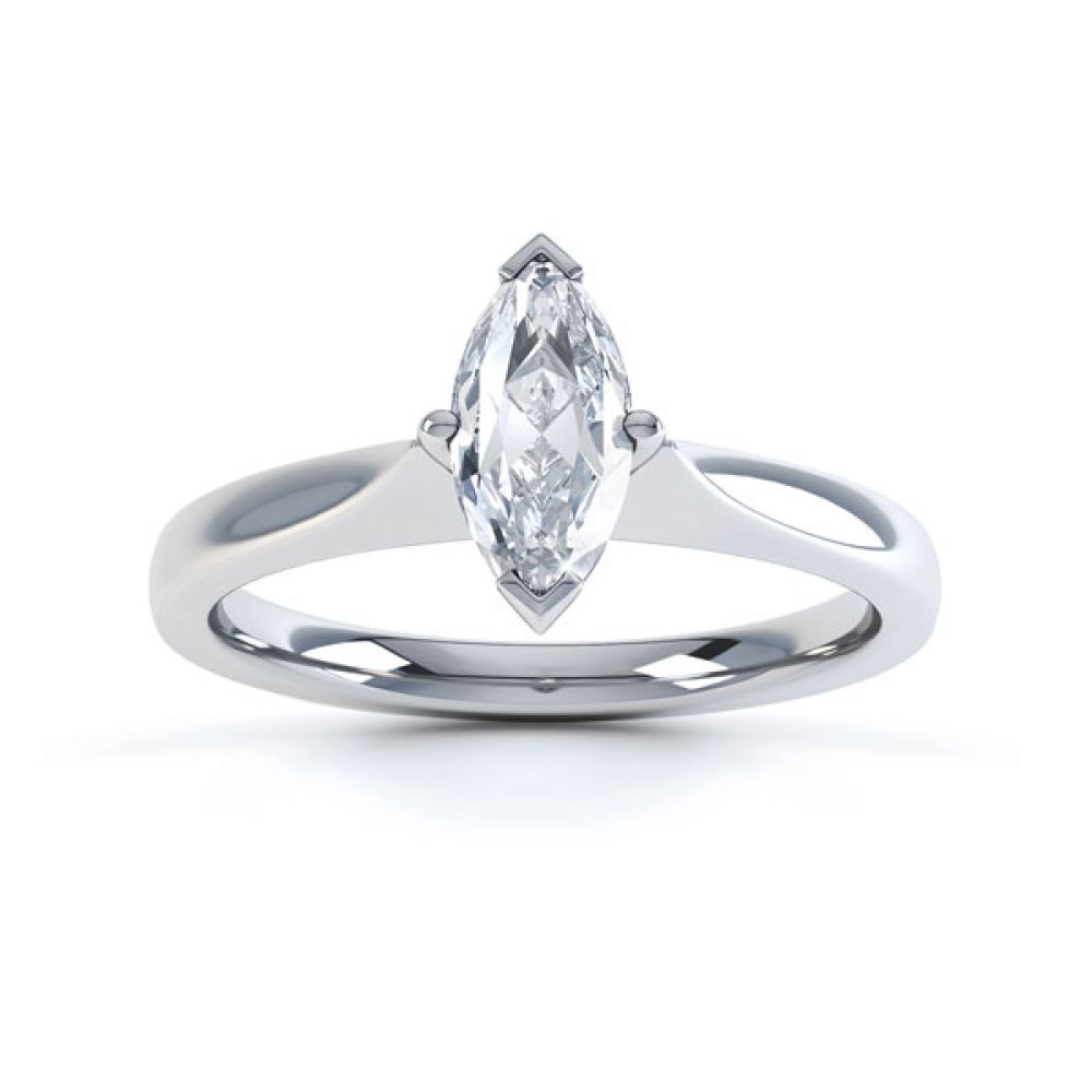 Marquise 4 Claw Diamond Solitaire Engagement Ring Top View Marquise 4 Claw Diamond Solitaire Engagement Ring Top View