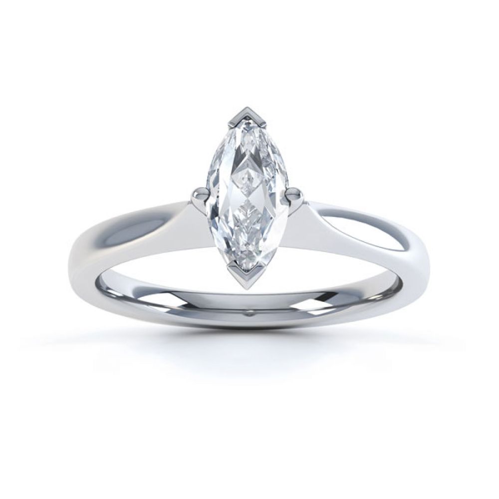 Marquise 4 Claw Diamond Solitaire Engagement Ring Top View