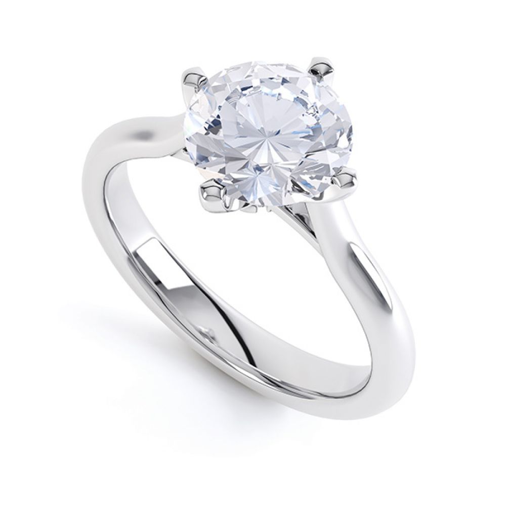 Low Compass Set 4 Claw Round Solitaire Ring