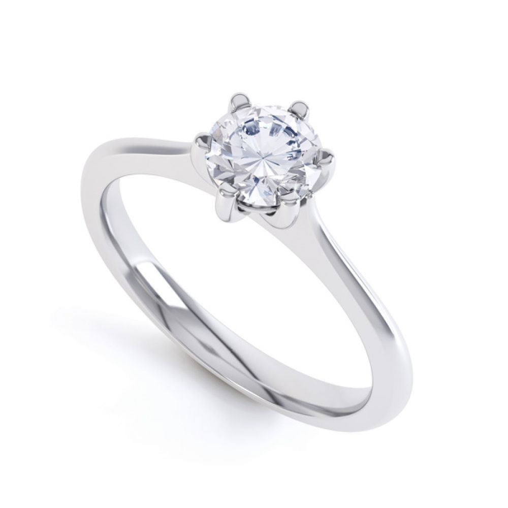6 Claw Diamond Engagement Ring with Basket Setting