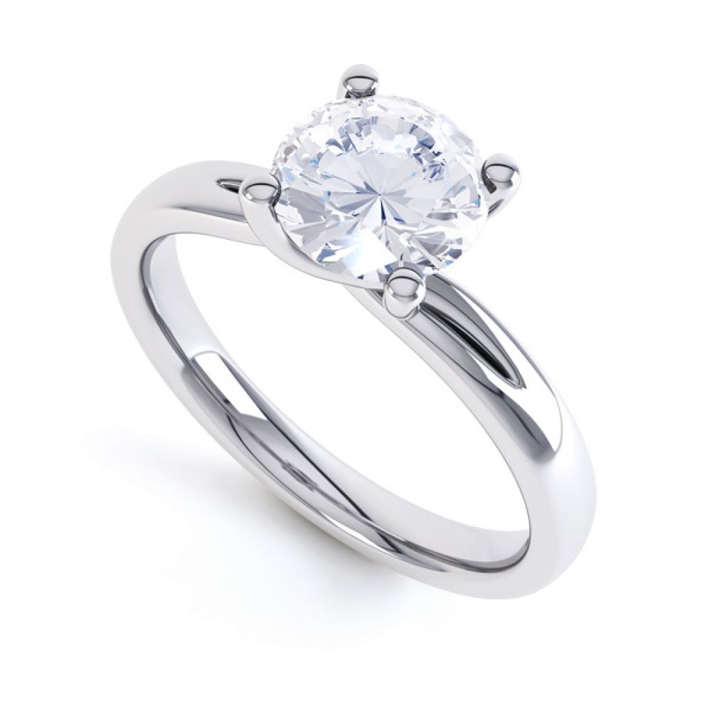 4 Claw Twist Engagement Ring with Double Shoulders