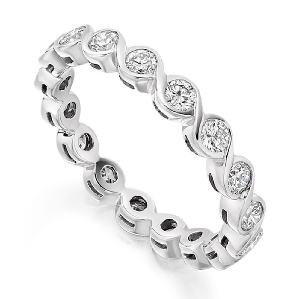 1 Carat Bezel Set Round Diamond Full Eternity Ring
