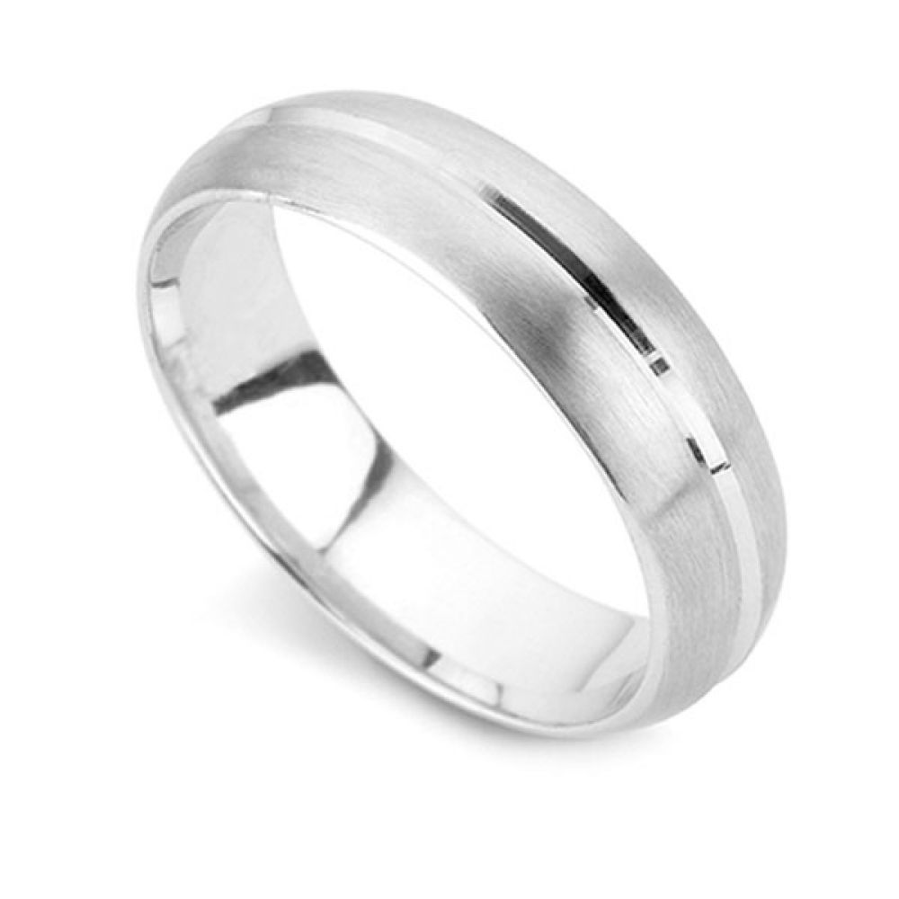 D Shaped Wedding Ring with Satin finish