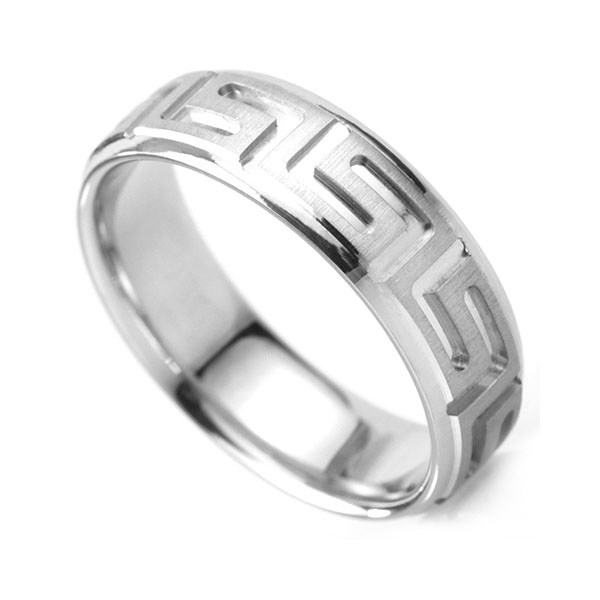 Greek style men's wedding ring.