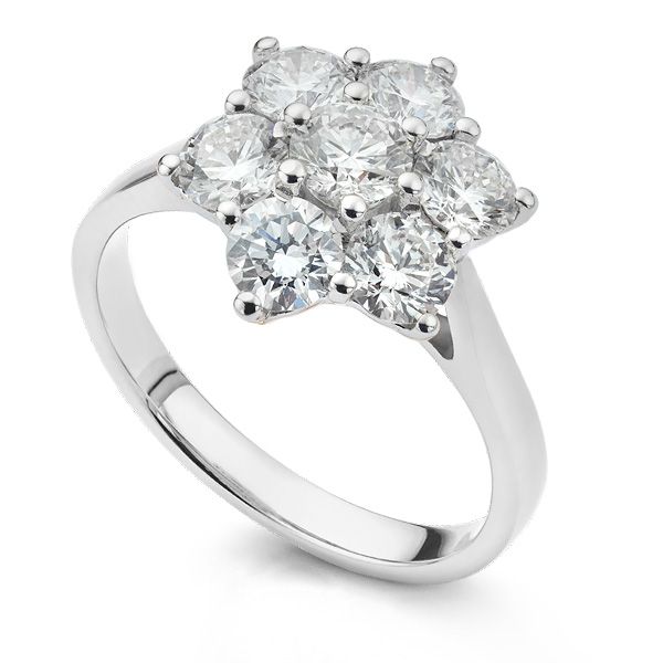 Diamond Daisy Cluster Ring Diamond Daisy Engagement Ring