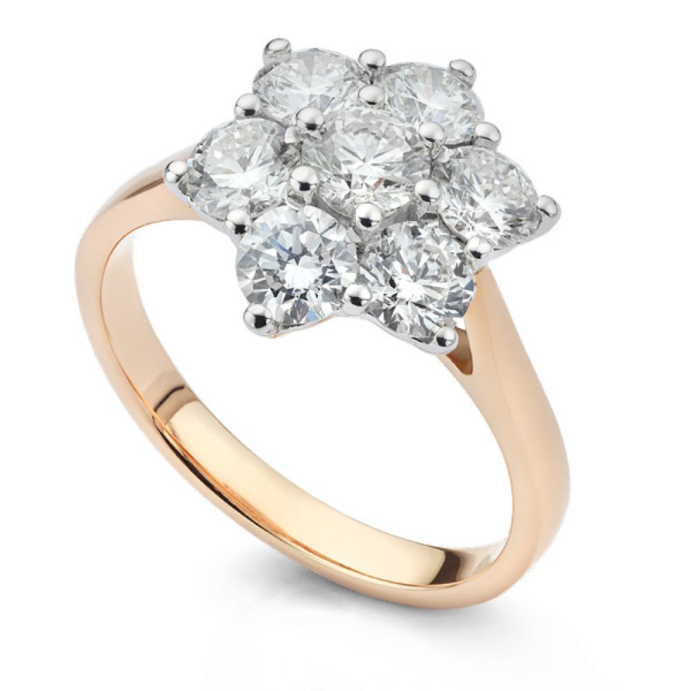 Diamond Daisy Cluster Ring Diamond Daisy Engagement Ring