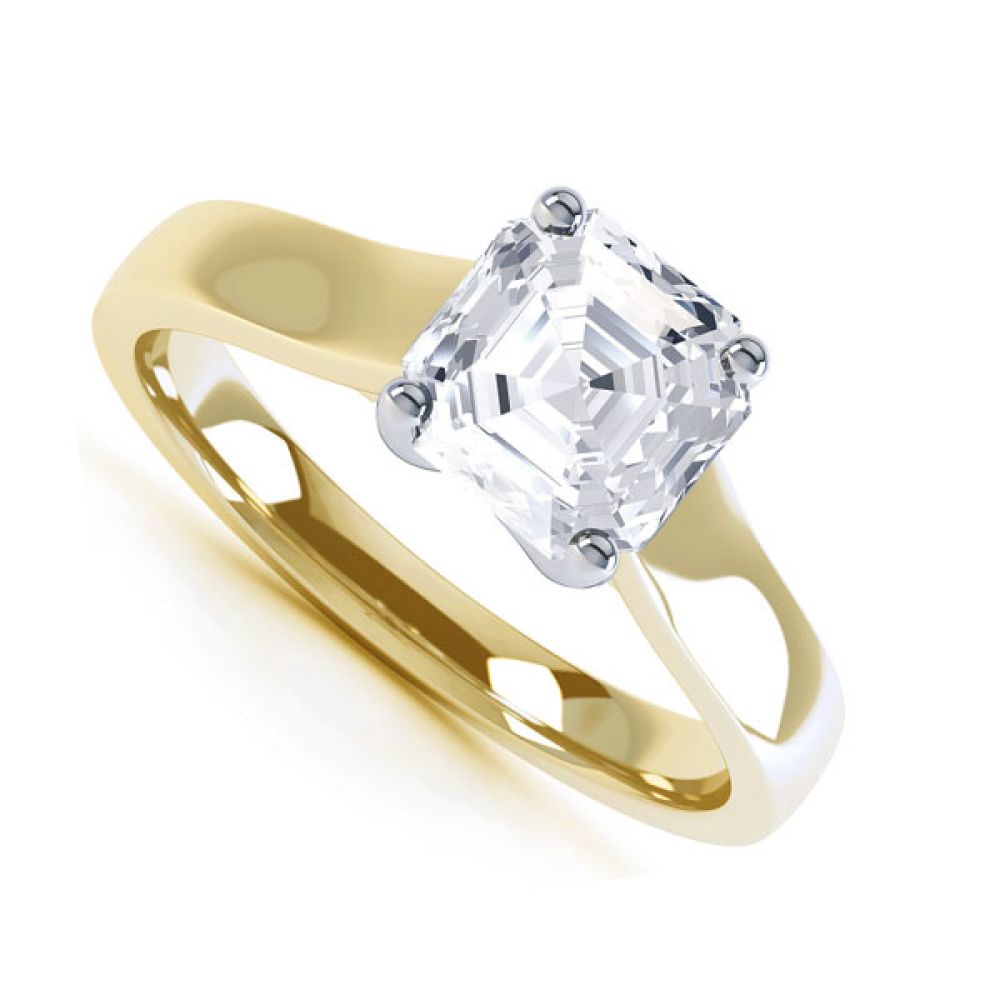 Asscher Cut 4 Claw Engagement Ring