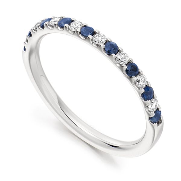 0.14ct Round Blue Sapphire & Diamond Eternity Ring
