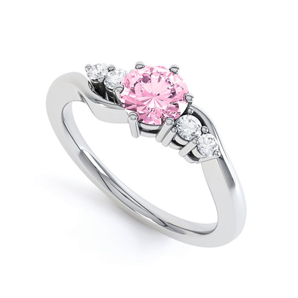 Tickled Pink Sapphire & Diamond Engagement Ring