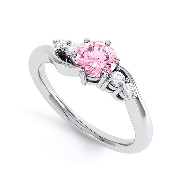 Pink Sapphire And Diamond White Gold Engagement Ring Pink Sapphire And Diamond White Gold Engagement Ring