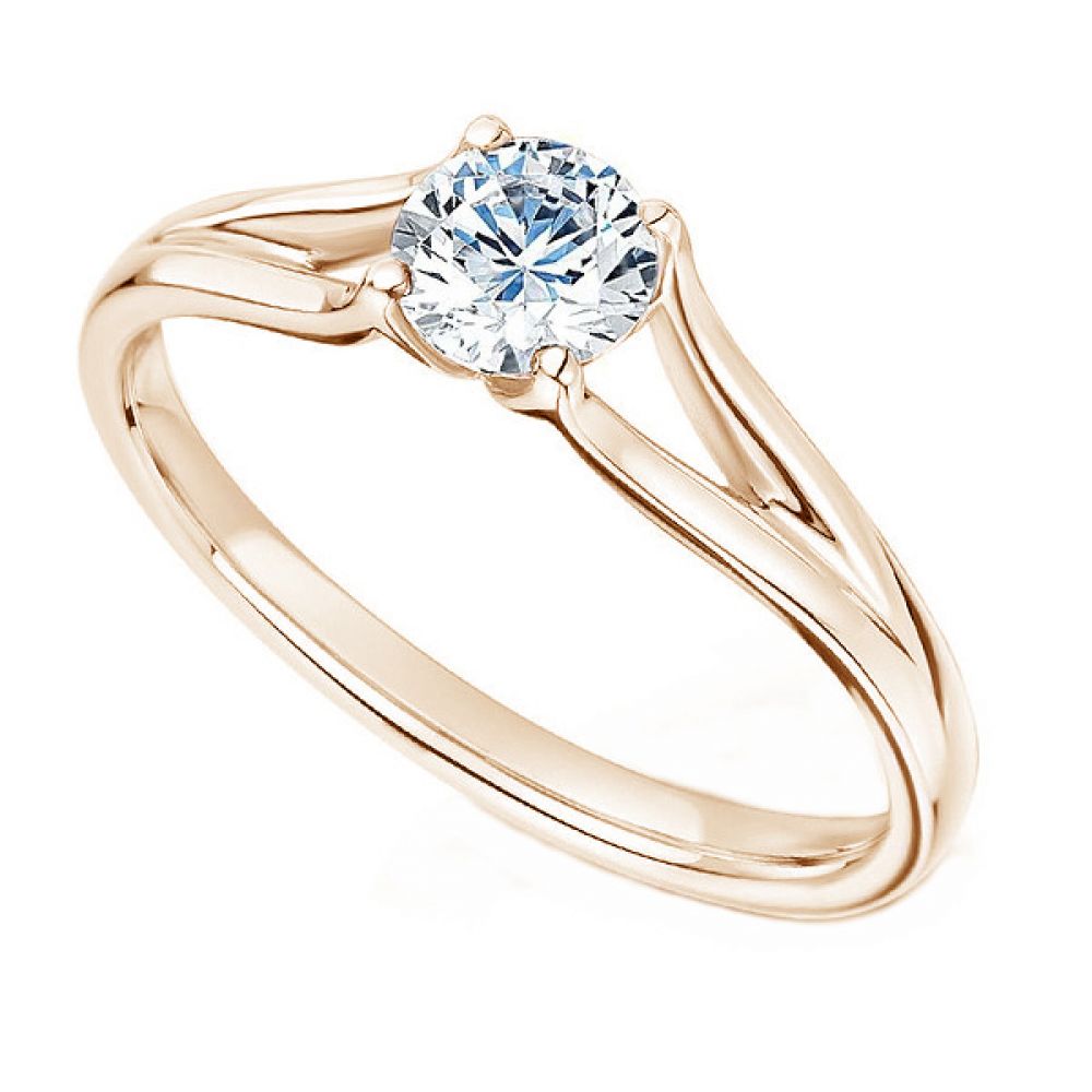 Double Shoulder Solitaire Engagement Ring