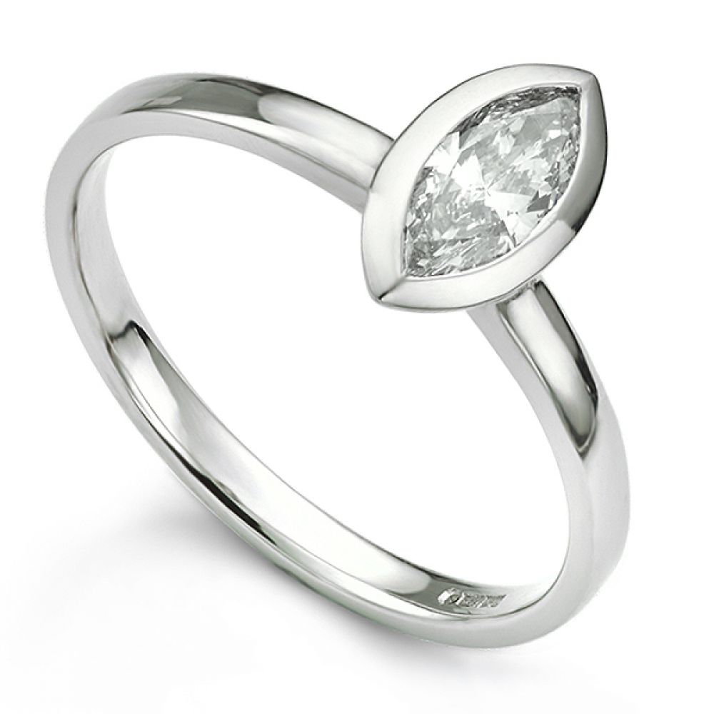 Bespoke Bezel Set Marquise Diamond Ring