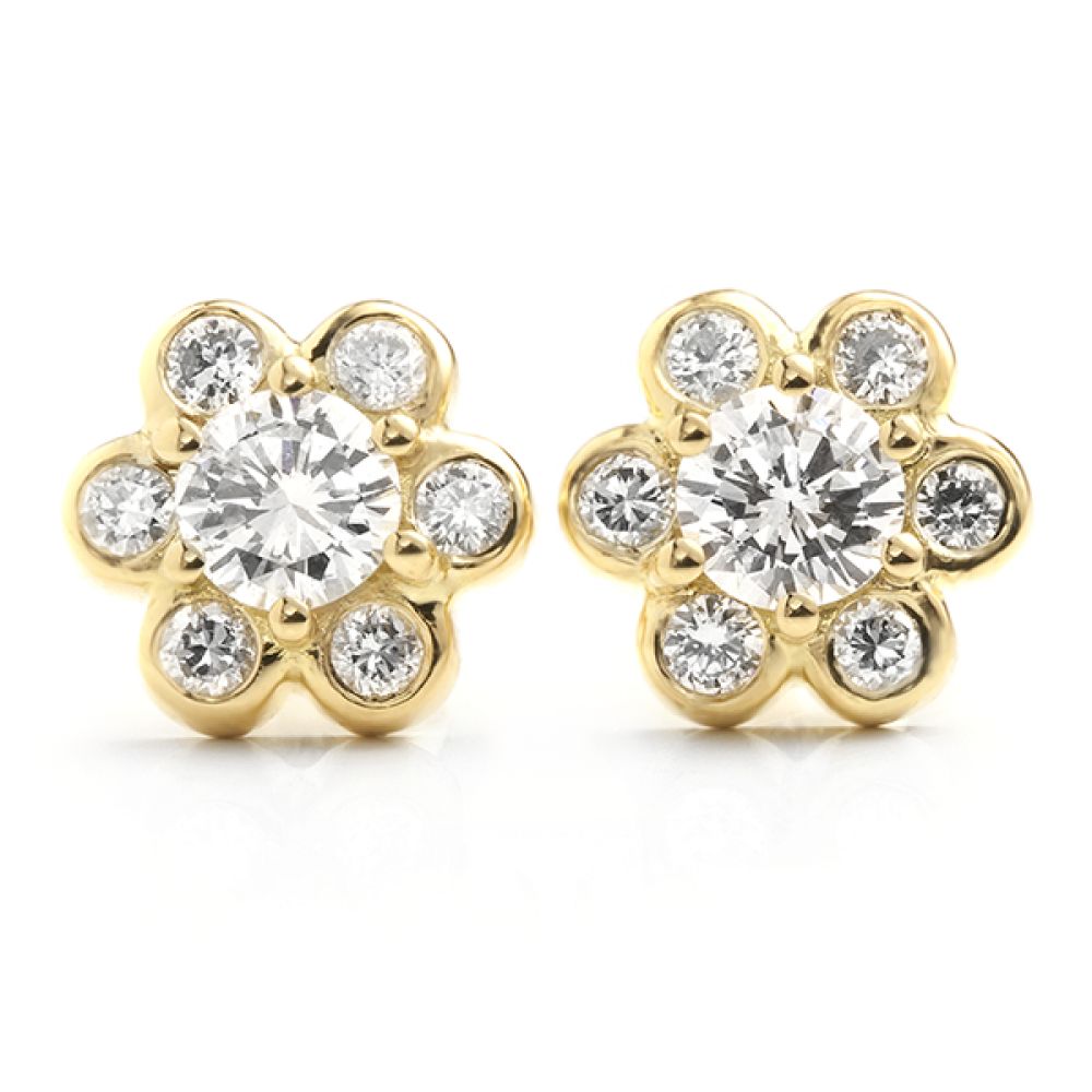 Diamond Daisies - Geometric Floral Earrings