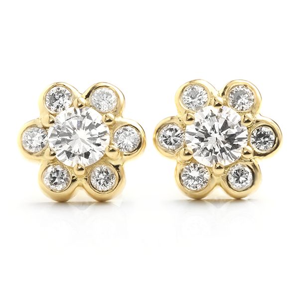 Bespoke Daisy Diamond Earrings 18ct Yellow Gold