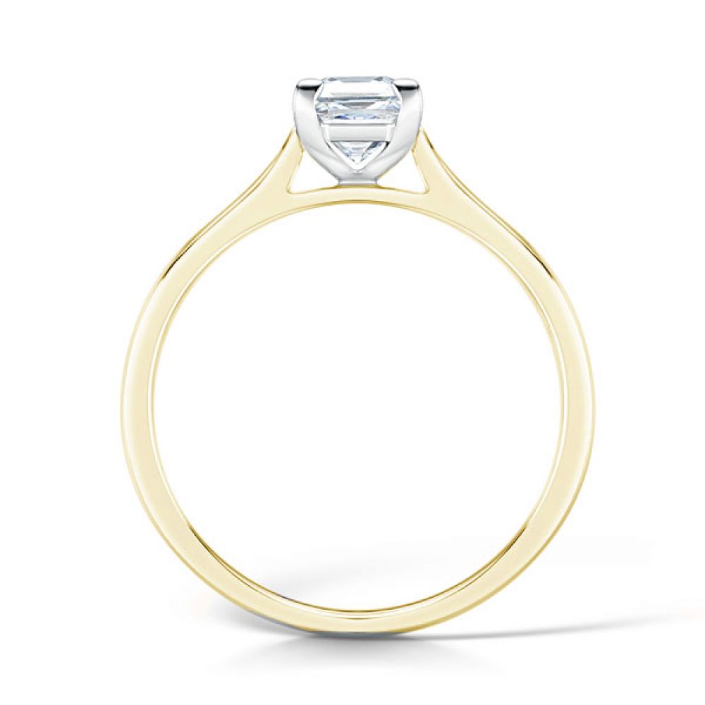 Low Set Solitaire Princess Cut Diamond Engagement Ring