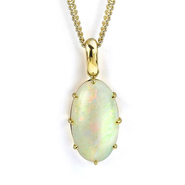 Bespoke Gold Opal Necklace - 18 Carat Yellow Gold