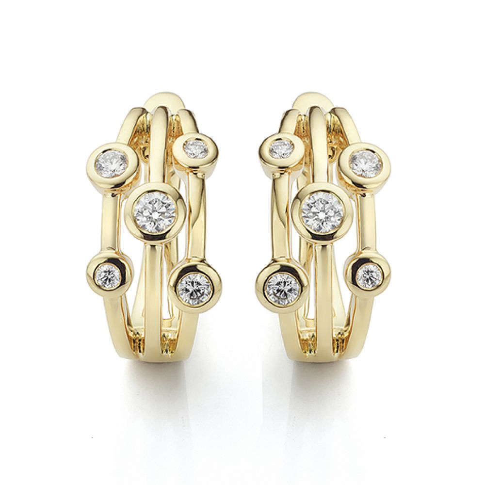 Diamond Bubble Earrings Diamond Bubble Hoop Earrings