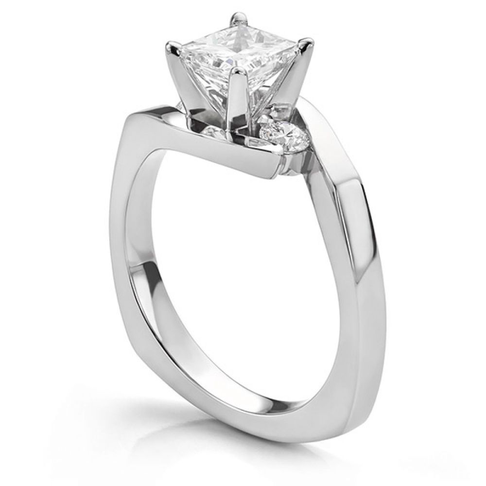 Square Band Engagement Ring Square Band Diamond Ring