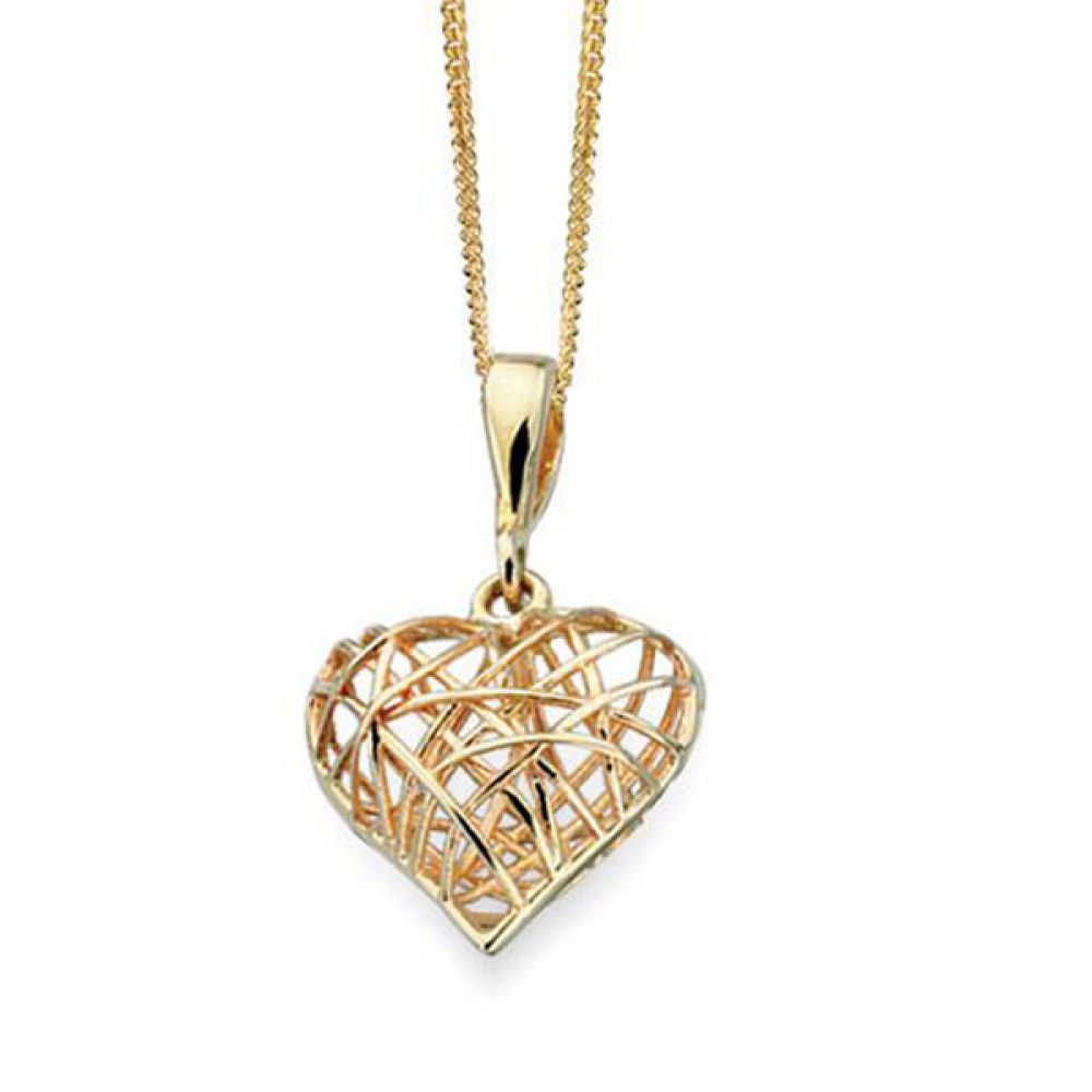 Gold Heart Necklace HeartShaped Gold Wire Pendant