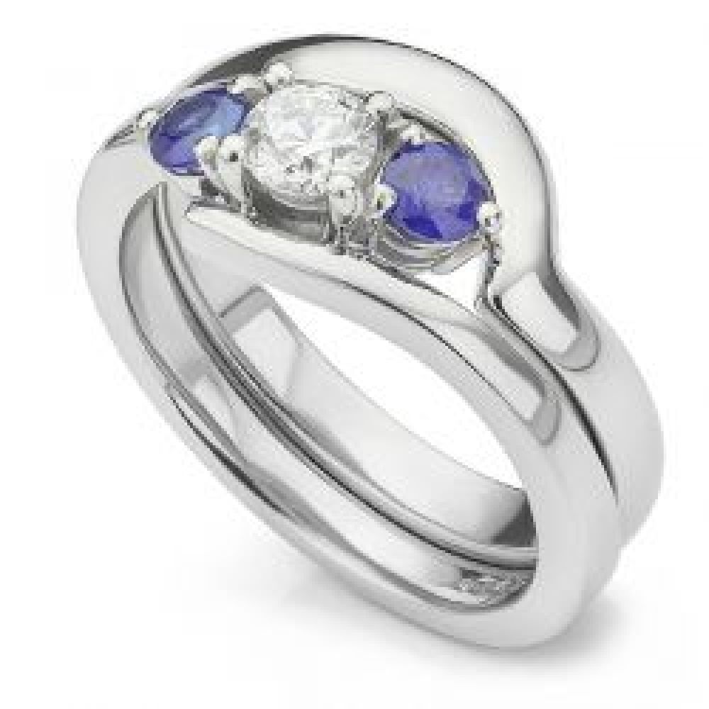 The Blue Bee Ring in Platinum main image 1