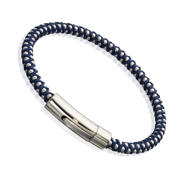Navy Para Cord Beaded Bracelet