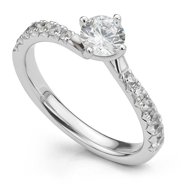 Aura Diamond Twist Engagement Ring Graduated Diamond Shoulders