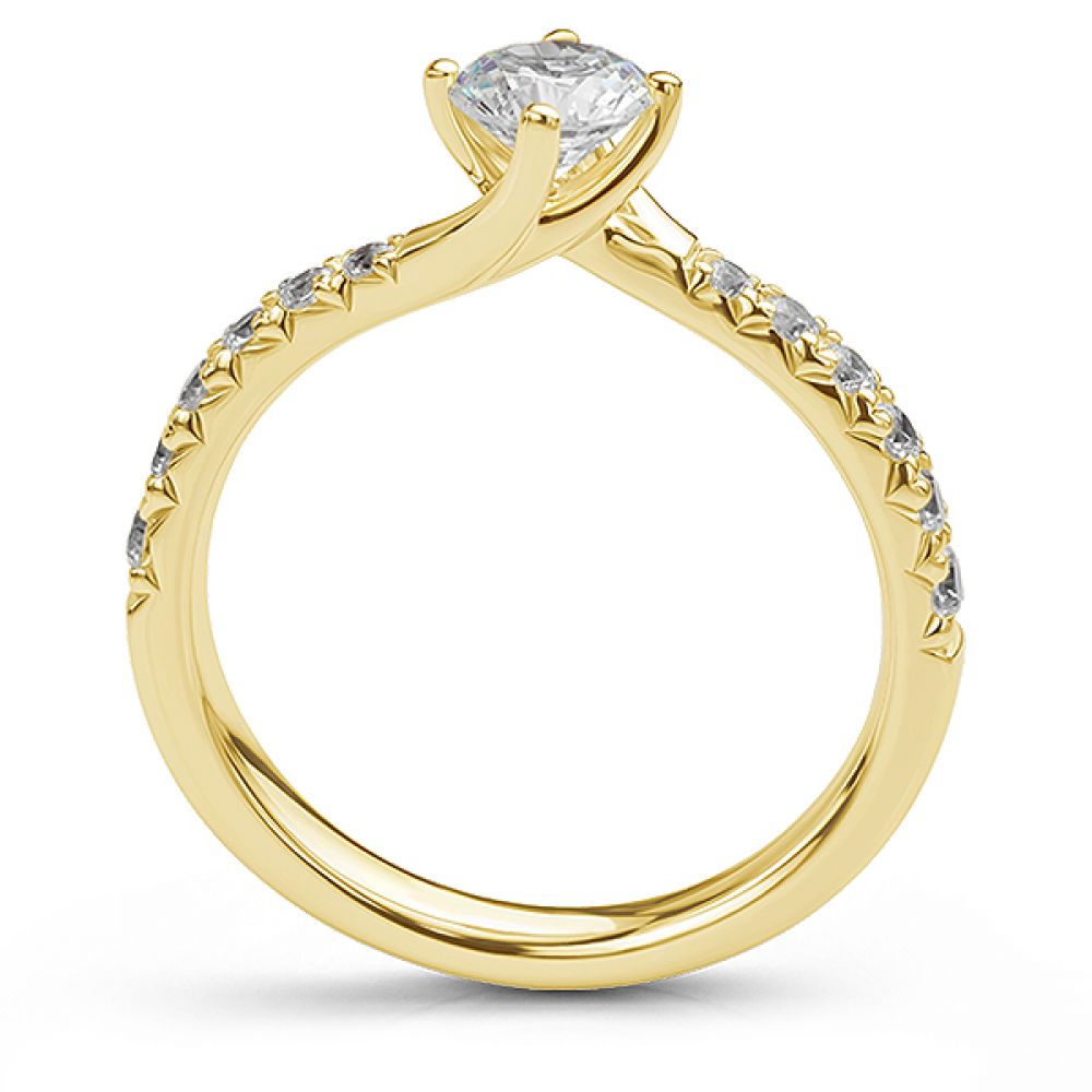 Aura Diamond Twist Engagement Ring Graduated Diamond Shoulders