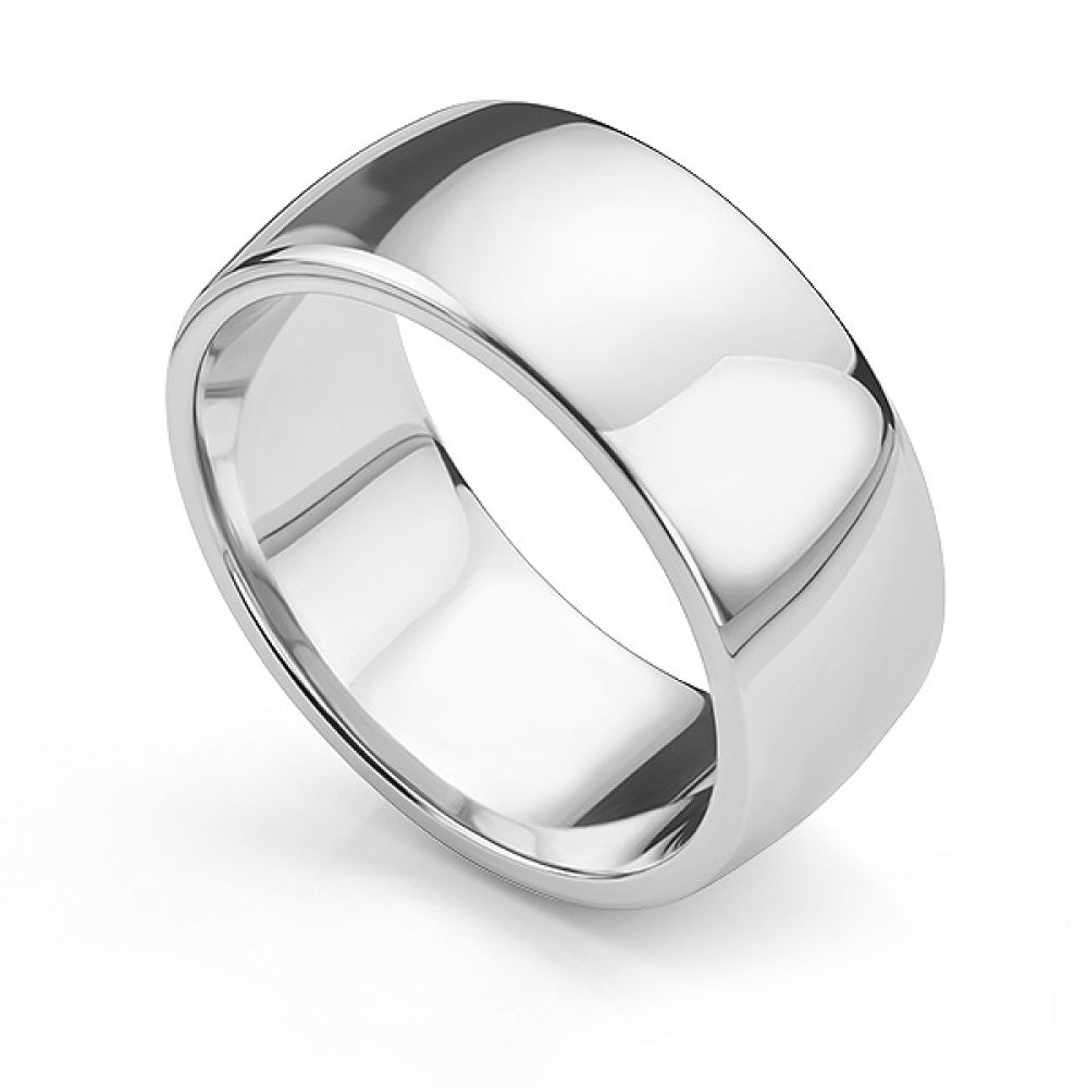 10mm Platinum Mens Wedding Band