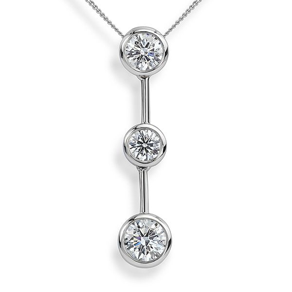 Bespoke Trilogy Diamond Necklace 950 Platinum with LabGrown Diamonds
