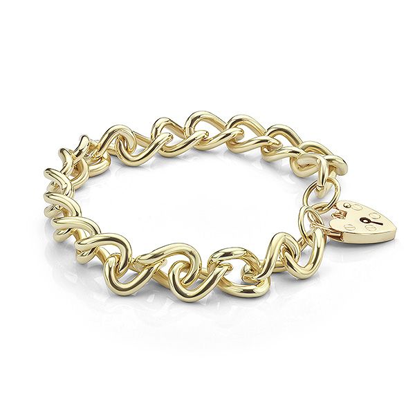 Ladies Heavy Gold Curb Bracelet PreOwned 9Carat Yellow Gold