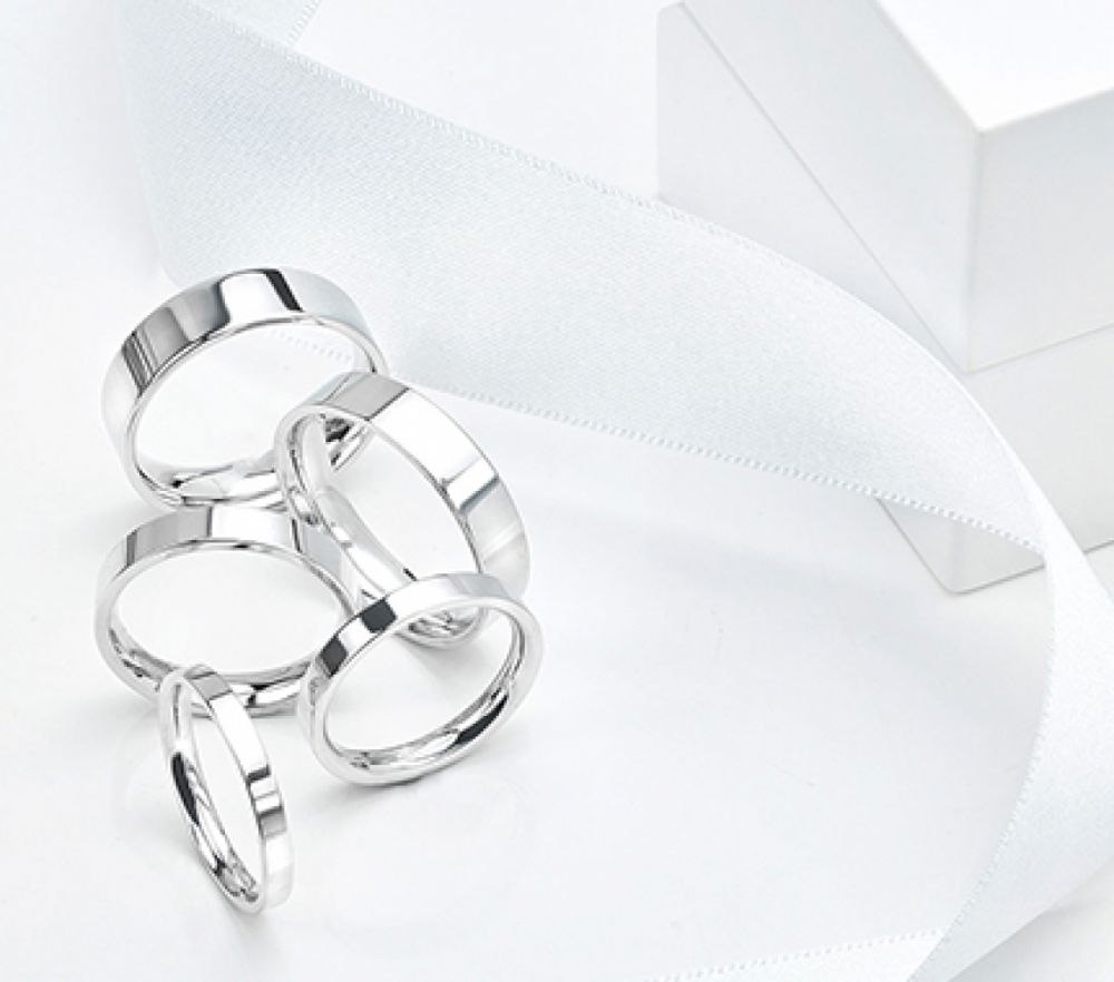 Plain Wedding Rings Platinum, Palladium and Gold