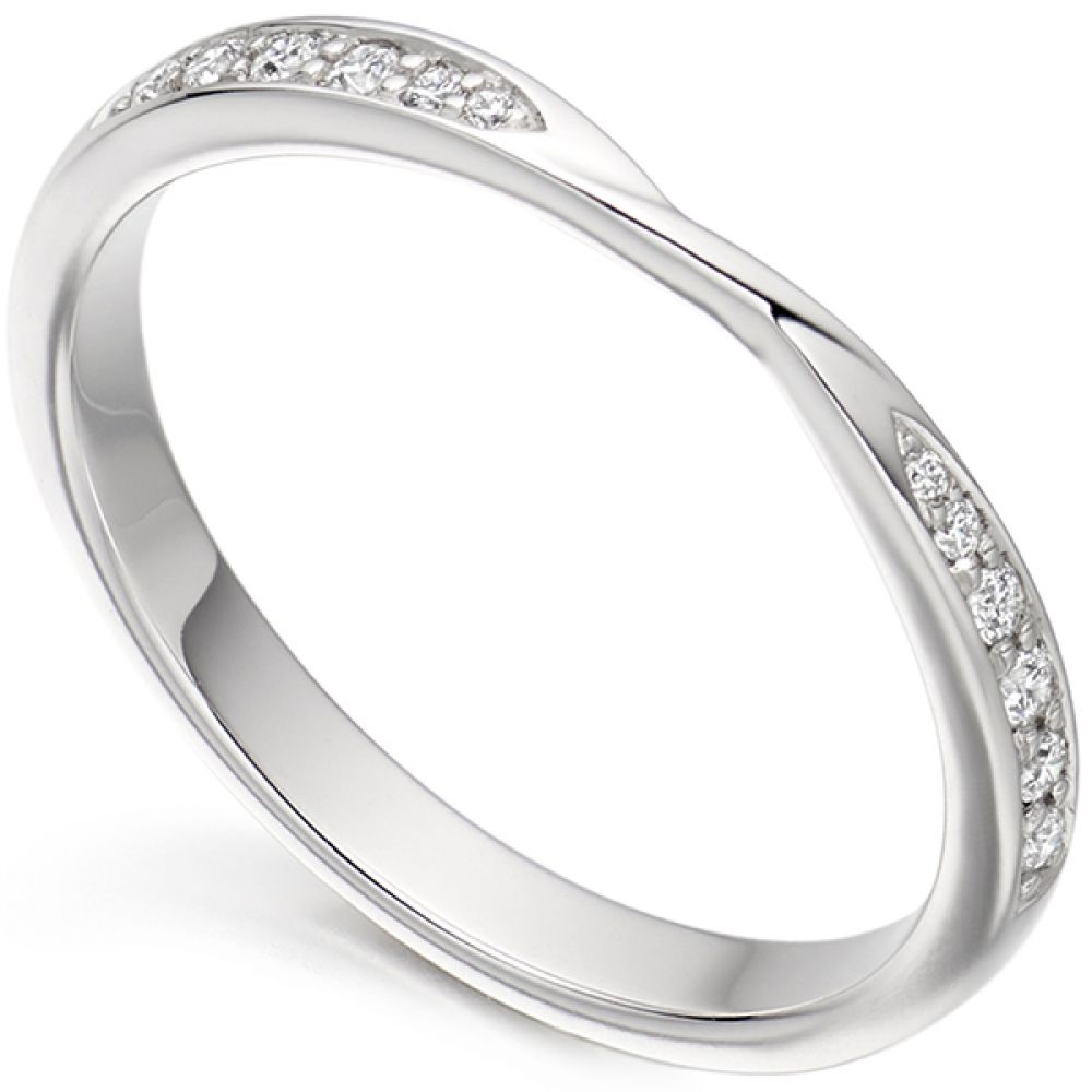 Ribbon Twist Diamond Wedding Ring