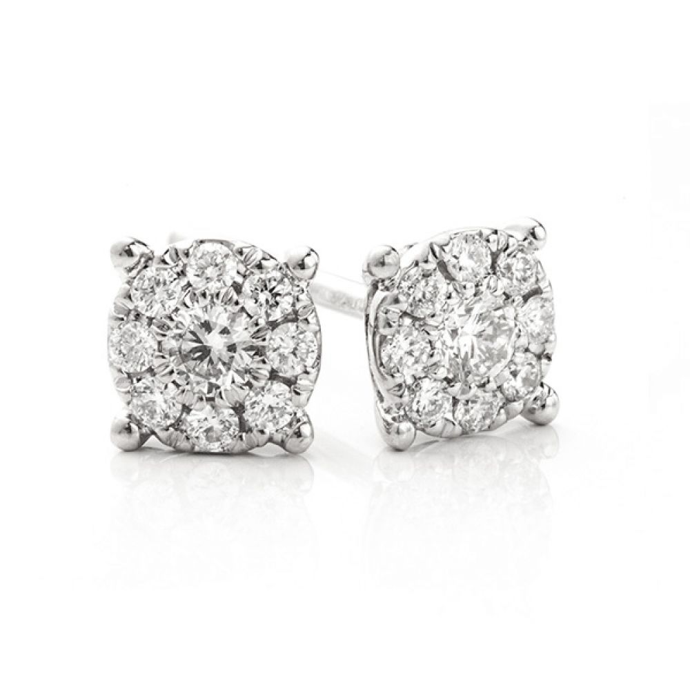 solitaire cluster earrings