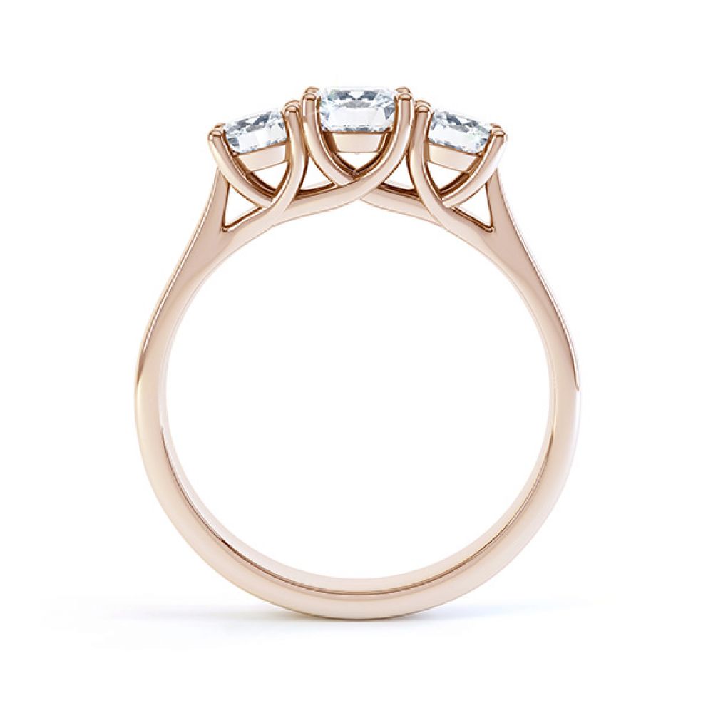 Graduated 3 Stone Engagement Ring with Trellis Setting