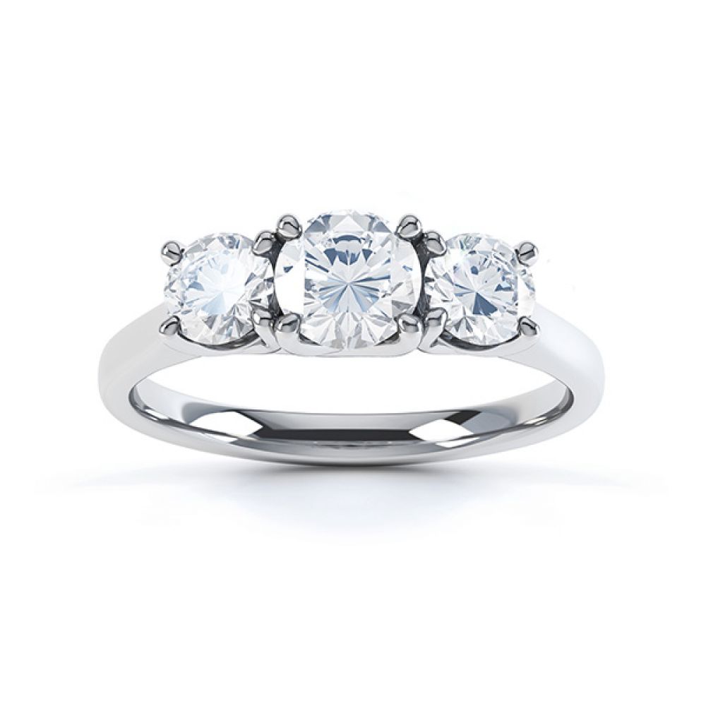 Graduated 3 Stone Engagement Ring with Trellis Setting