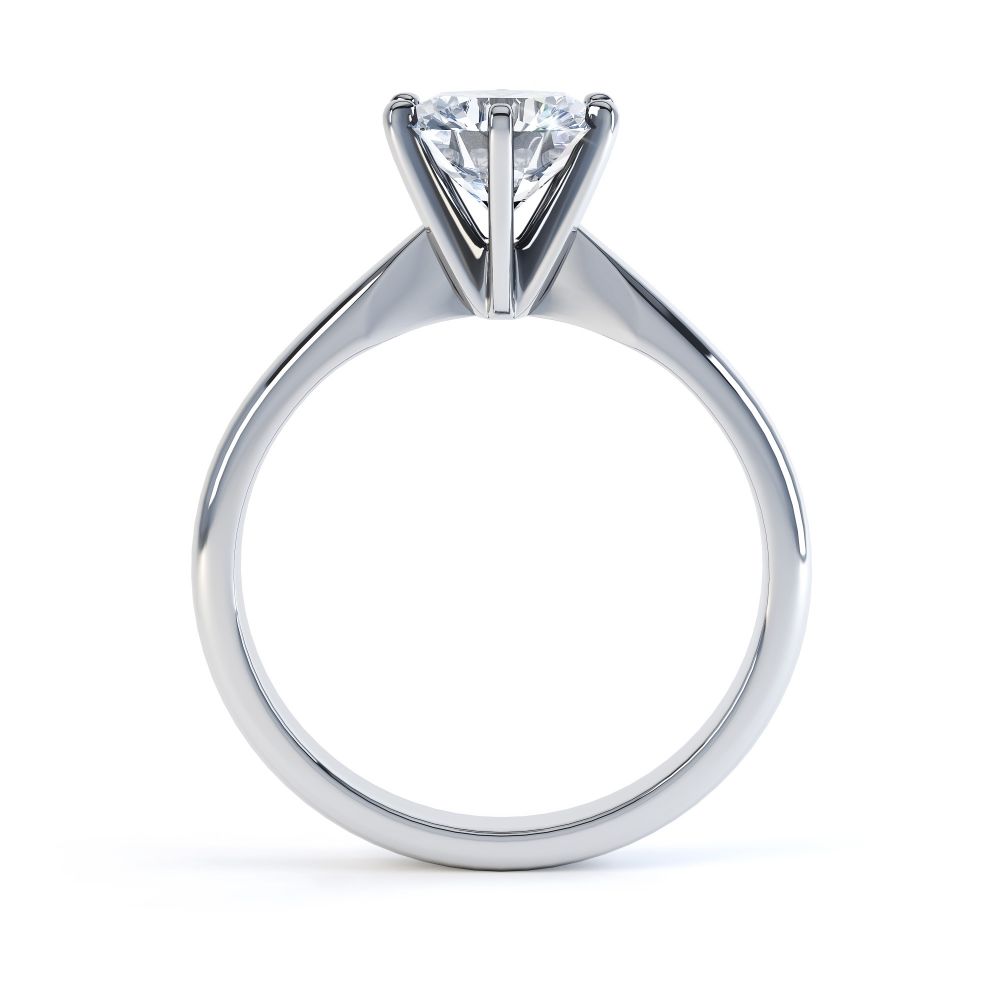6 Claw Open Solitaire Diamond Engagement Ring
