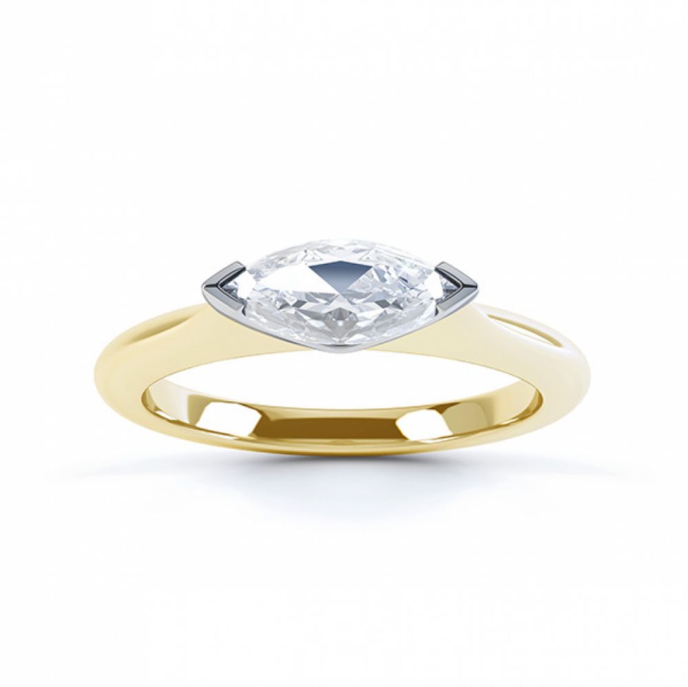 Sideways East-West Set Marquise Diamond Ring