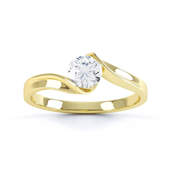 wedding joiner ring Twist Round Tension Solitaire Ring Engagement Set wedding joiner ring Twist Round Tension Solitaire Ring Engagement Set