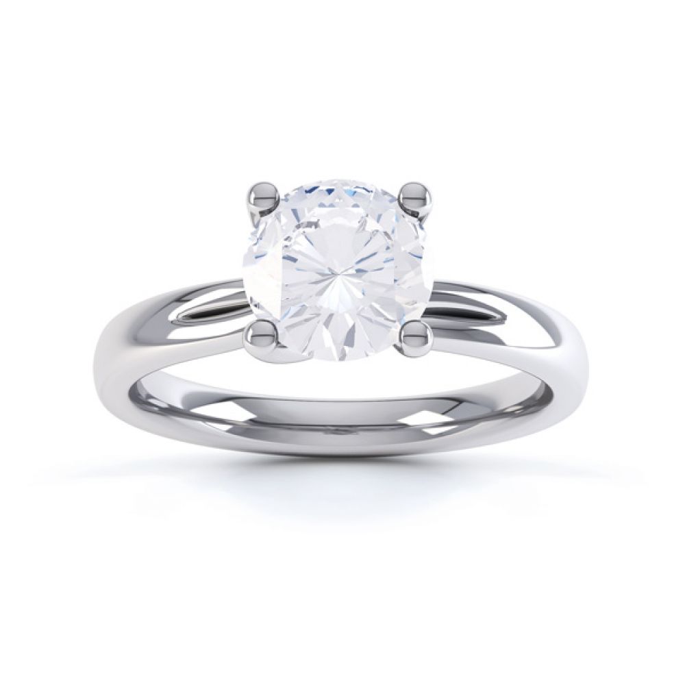 4 Claw Twist Engagement Ring with Double Shoulders