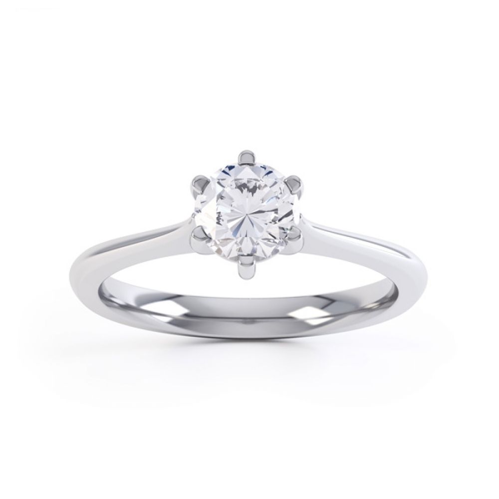 6 Claw Diamond Engagement Ring with Basket Setting